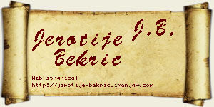 Jerotije Bekrić vizit kartica